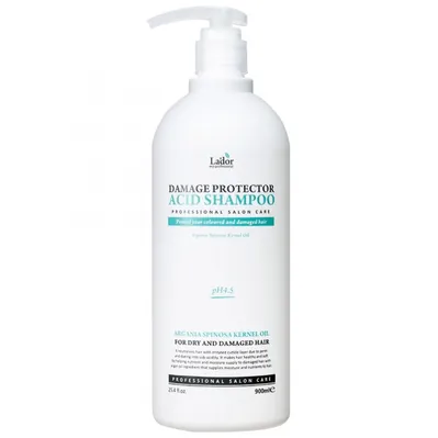 Шампунь Lador Damage Protector Acid Shampoo pH 4.5 для сухого і пошкодженого волосся безлужний, 900 мл