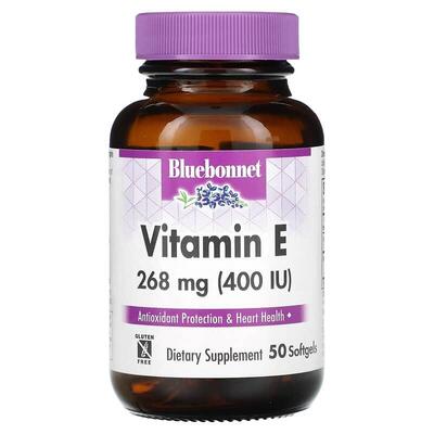 Вітамін Е 400 МО Bluebonnet Nutrition Vitamin E, 50 м'яких желатинових капсул