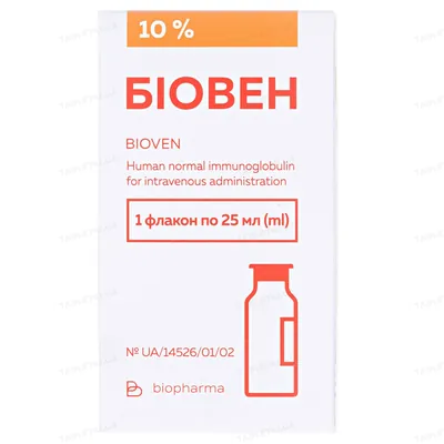 Біовен розчин д/інф. 10 % по 25 мл у флак.