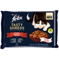 Корм вологий для кішок Purina Felix Tasty Shreds М'ясний набір, 4 штуки по 80 г