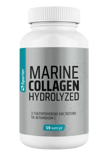 Колаген морський + Гіалуронова кислота Sporter Marine Collagen + Hyaluronic Acid, 120 капсул