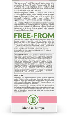Сироватка для обличчя The Conscious проти зморшок з гранатом та ретинолом нічна для комбінованої і жирної шкіри, 30 мл