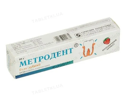 Метродент гель зуб. з аромат. полун. по 20 г у тубах