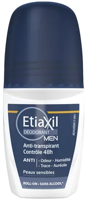 Дезодорант-антиперспірант кульковий Etiaxil Men 48h для чоловіків від помірного потовиділення, 50 мл