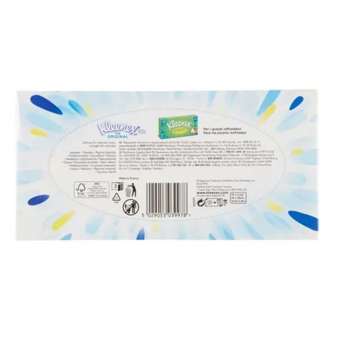 Серветки косметичні Kleenex Original тришарові в коробці, 70 шт