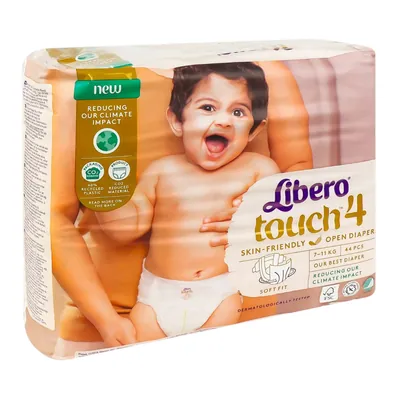 Підгузки Libero Touch розмір 4, 7-11 кг, 44 шт
