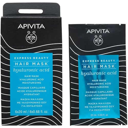 Маска для волос Apivita Express Beauty Увлажнение с гиалуроновой кислотой, 20 мл