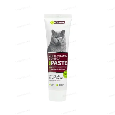 ЕКО Паста Vitomax Мультивітамінний комплекс з Омега-3&6 для котів, 100 г
