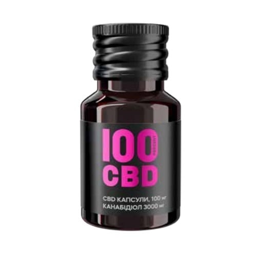 Каннабидиол 100%CBD, мягкие желатиновые капсулы по 100 мг во флаконе №30