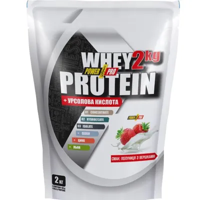 Протеїн сироватковий змішаний Power Pro Whey Protein + урсолова кислота полуниця із вершками, 2 кг