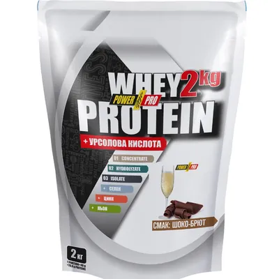 Протеїн сироватковий змішаний Power Pro Whey Protein + урсолова кислота шоко-брют, 2 кг