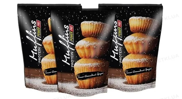 Суміш протеїнова Power Pro Healthy Meal Protein Muffins для приготування маффінів шоколадний брауні, 600 г