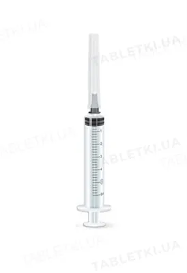 Шприц 5,5 мл 2В 3-компонентний з голкою 23G, 1 штука