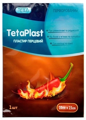 Пластырь перцовый Teta 10 см x 15 см, 1 штука