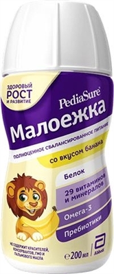 Детское питание PediaSure Малоежка сбалансированное, со вкусом банана, 200 мл