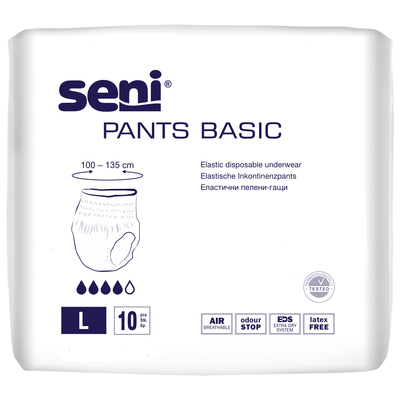 Трусы впитывающие для взрослых Seni Pants Basic large, 10 штук