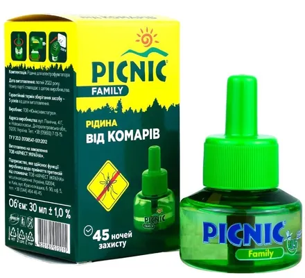 Рідина Picnic Family від комарів 45 ночей, 30 мл