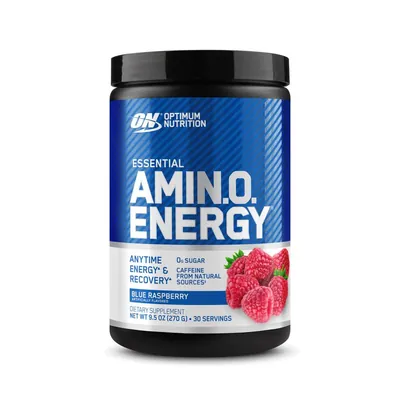 Амінокислота Optimum Nutrition Essential Amin.o. Energy, блакитна малина, 30 порцій