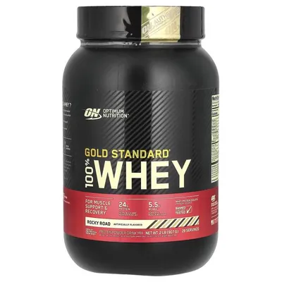 Протеїн сироватковий змішаний Optimum Nutrition Gold Standard 100% Whey, рокі роуд, 907 г