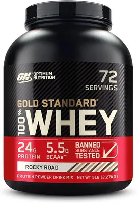 Протеїн сироватковий змішаний Optimum Nutrition Gold Standard 100% Whey, рокі роуд, 2,27 кг