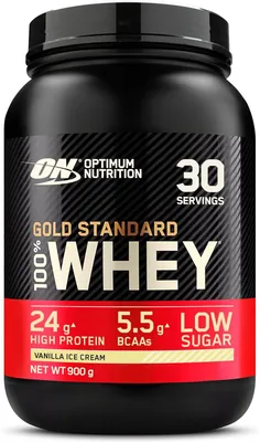 Протеїн сироватковий змішаний Optimum Nutrition Gold Standard 100% Whey, ванільне морозиво, 900 г