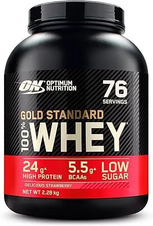 Протеїн сироватковий змішаний Optimum Nutrition Gold Standard 100% Whey, смачна полуниця, 2,27 кг