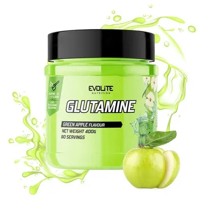 Глютамін Evolite Nutrition Glutamine зелене яблуко, 400 г