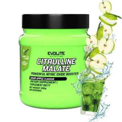 Цитрулін малат Evolite Nutrition Citrulline Malate кисле яблуко, 300 г