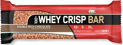 Батончик протеїновий Optimum Nutrition 100% Whey Crisp Bar, подвійний шоколад, 65 г