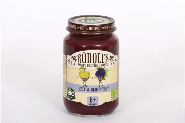 Пюре фруктове Rudolfs Яблуко і чорниця, 190 г