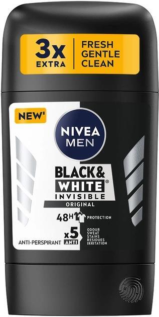 Дезодорант-антиперспірант стік Nivea Men Black & White Invisible Original 48h (83134), 50 мл