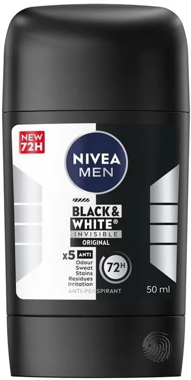 Дезодорант-антиперспірант стік Nivea Men Black & White Invisible Original 72h (83134), 50 мл