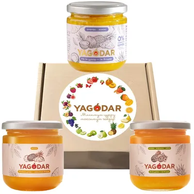 Набір джемів Yagodar ананасові, 3 шт х 210 г