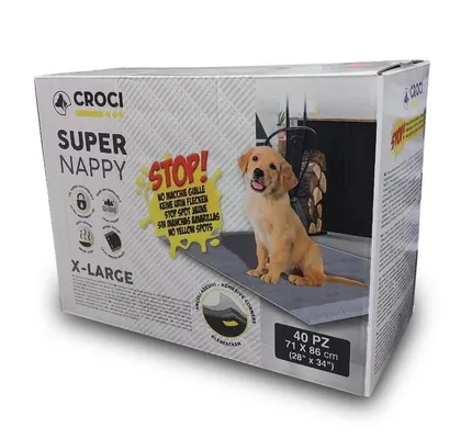 Пелюшки для собак Croci Super nappy з активованим вугіллям 71 см х 86 см, 40 штук