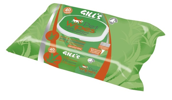 Салфетки влажные Croci Gills Aloe для собак и кошек, 40 штук