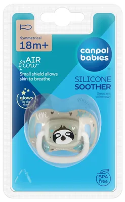 Пустушка силіконова Canpol Babies Exotic Animals симетрична лінивець 34/922_leni, 18+ місяців, 1 шт