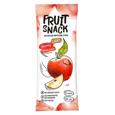Снеки Fruit Snack фруктові яблуко, 25 г