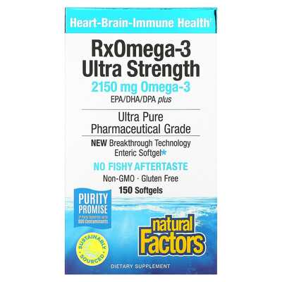 Рыбий жир Омега 3 Natural Factors Rx Omega-3 Ultra Strength, 150 капсул