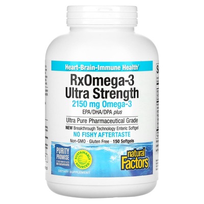 Рыбий жир Омега 3 Natural Factors Rx Omega-3 Ultra Strength, 150 капсул