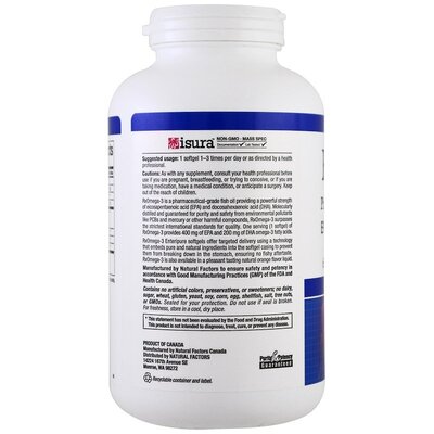 Рыбий жир Омега 3 Natural Factors Rx Omega-3, 240 капсул
