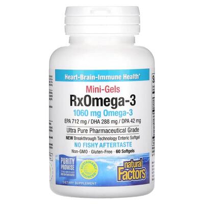 Рыбий жир Омега 3 Natural Factors Rx Omega-3 Mini-Gels, 60 капсул