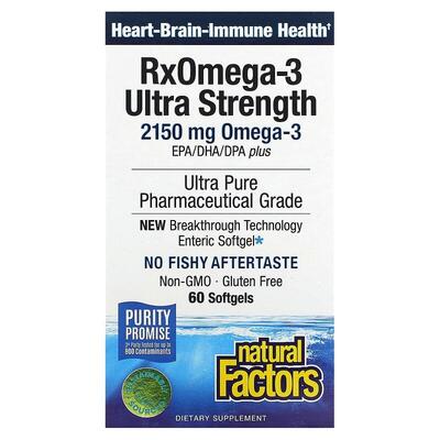Рыбий жир Омега 3 Natural Factors Rx Omega-3 Ultra Strength, 60 капсул