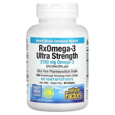 Рыбий жир Омега 3 Natural Factors Rx Omega-3 Ultra Strength, 60 капсул