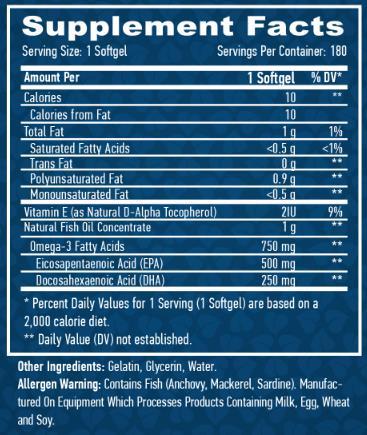 Ультра Омега 3 Haya Labs Ultra Omega 3, 180 гелевых капсул