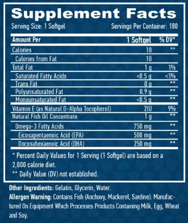 Ультра Омега 3 Haya Labs Ultra Omega 3, 180 гелевих капсул