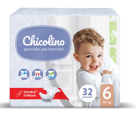 Підгузки Chicolino Standarto дитячі, розмір 6, 16+ кг, 32 шт