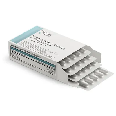 Магнію цитрат + Калій + B6 P-5-P OstroVit Pharma Magnesium Citrate + Potassium + B6 P-5-P, 60 капсул