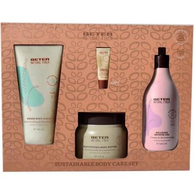 Набір для тіла Beter Sustainable body care (гель для душу 300 мл + скраб для тіла 180 мл + масло для тіла 227 г + бальзам для губ 5 мл)