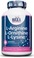 Амінокислоти Haya Labs L-Arginine + L-Ornithine + L-Lysine капсули №100