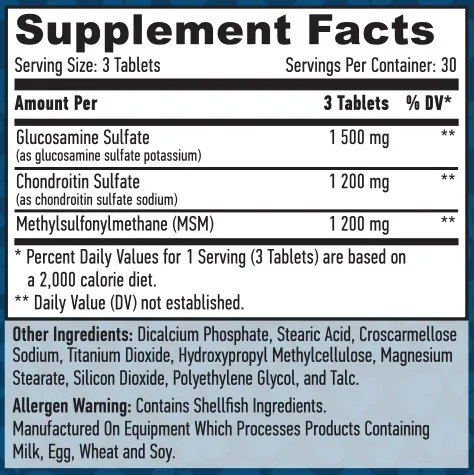 Хондропротектор Haya Labs Glucosamine Chondroitin MSM Complex таблетки №90
